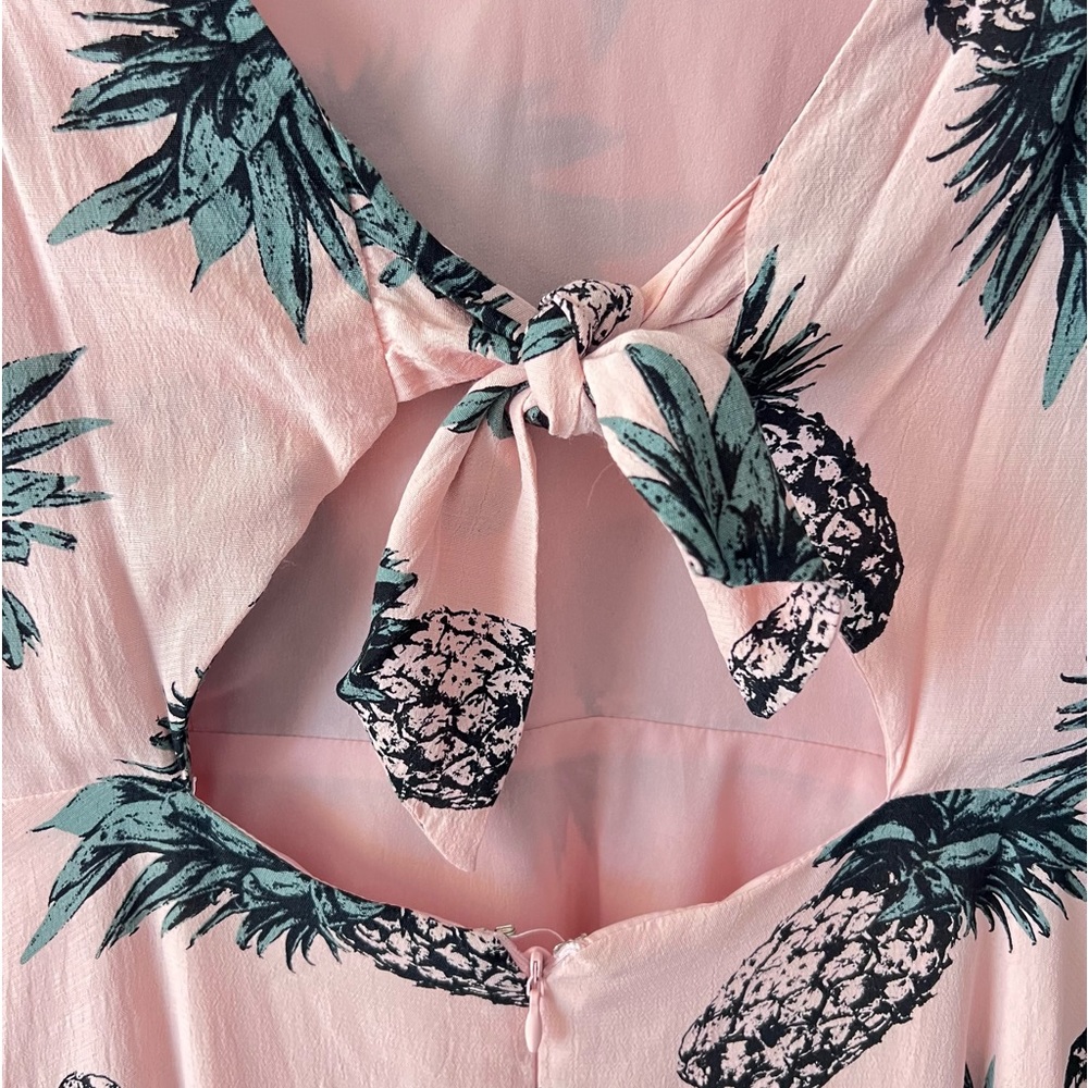 BB Dakota by Steve Madden Pineapple Print Tie Back Fit & Flare Dress - Picture 8 of 9